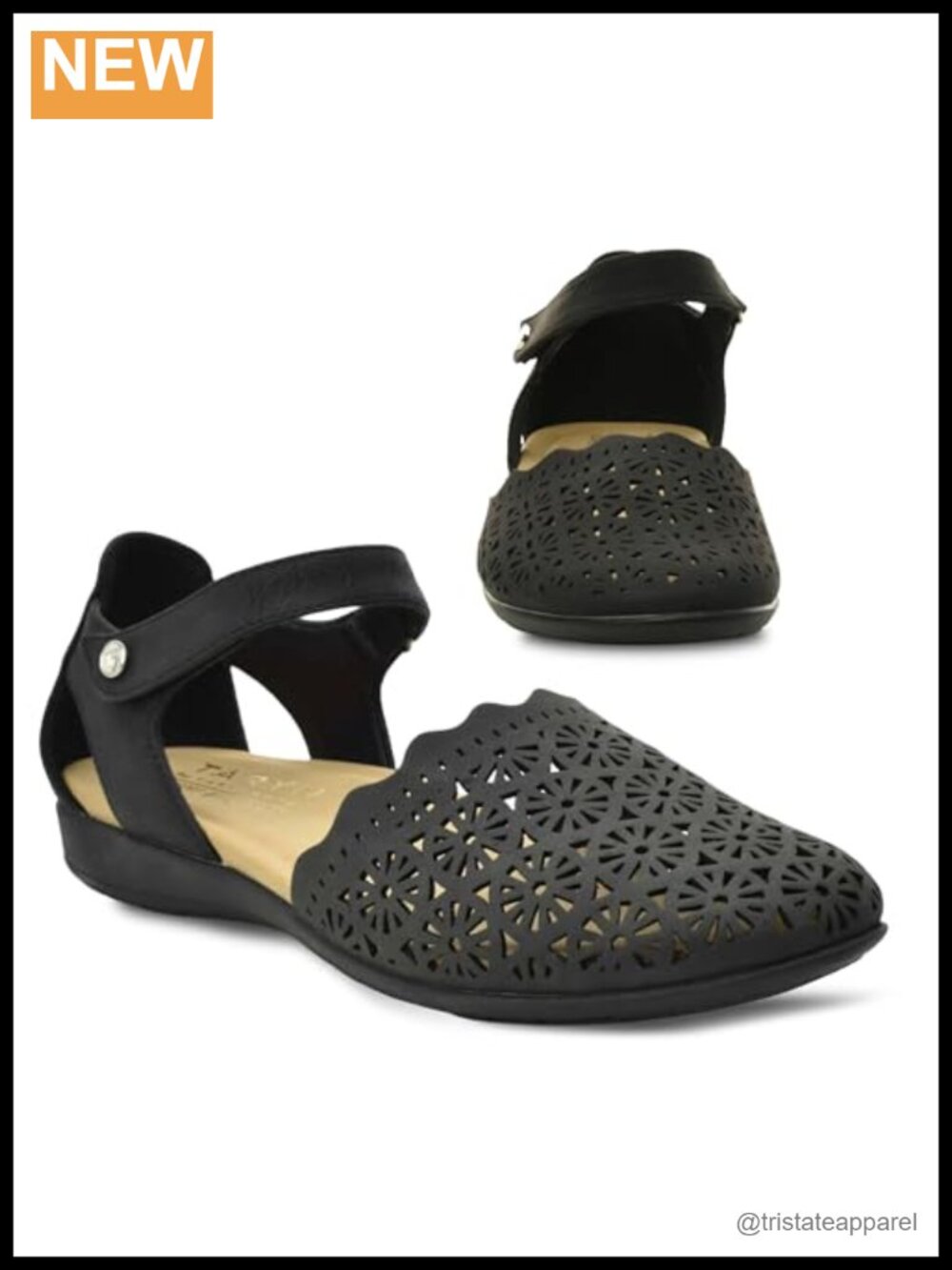 TARYN ROSE Women's Closed Toe Comfort Sandals Faux Leather Wide Toe